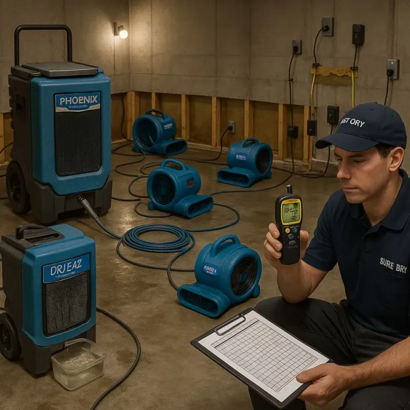 Structural Drying and Dehumidification process in Tom Green County, TX